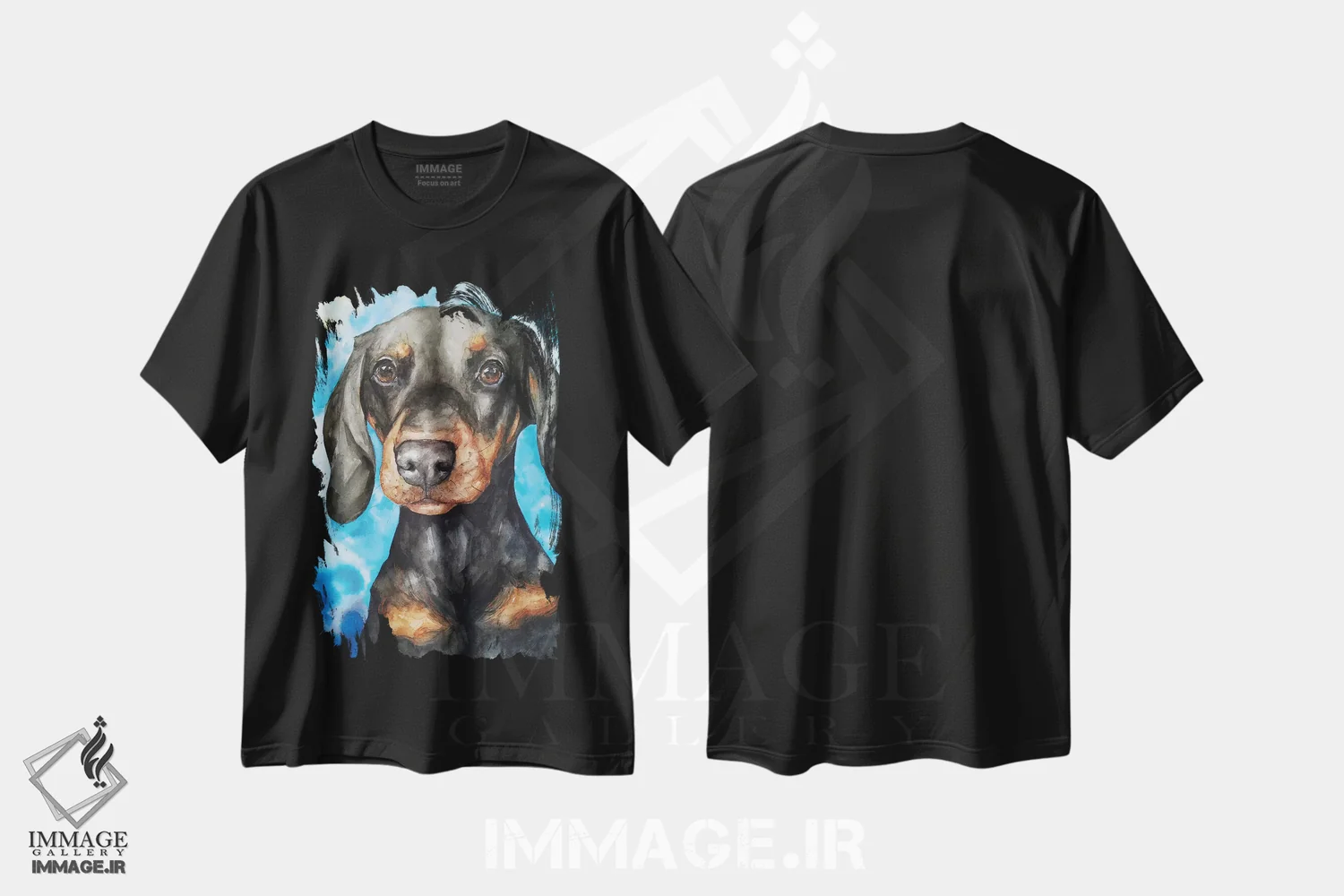 تیشرت مشکی طرح دار داشهاند بامزه، تزئینی اثر جورج دیاچنکو | فروشگاه ایماژ