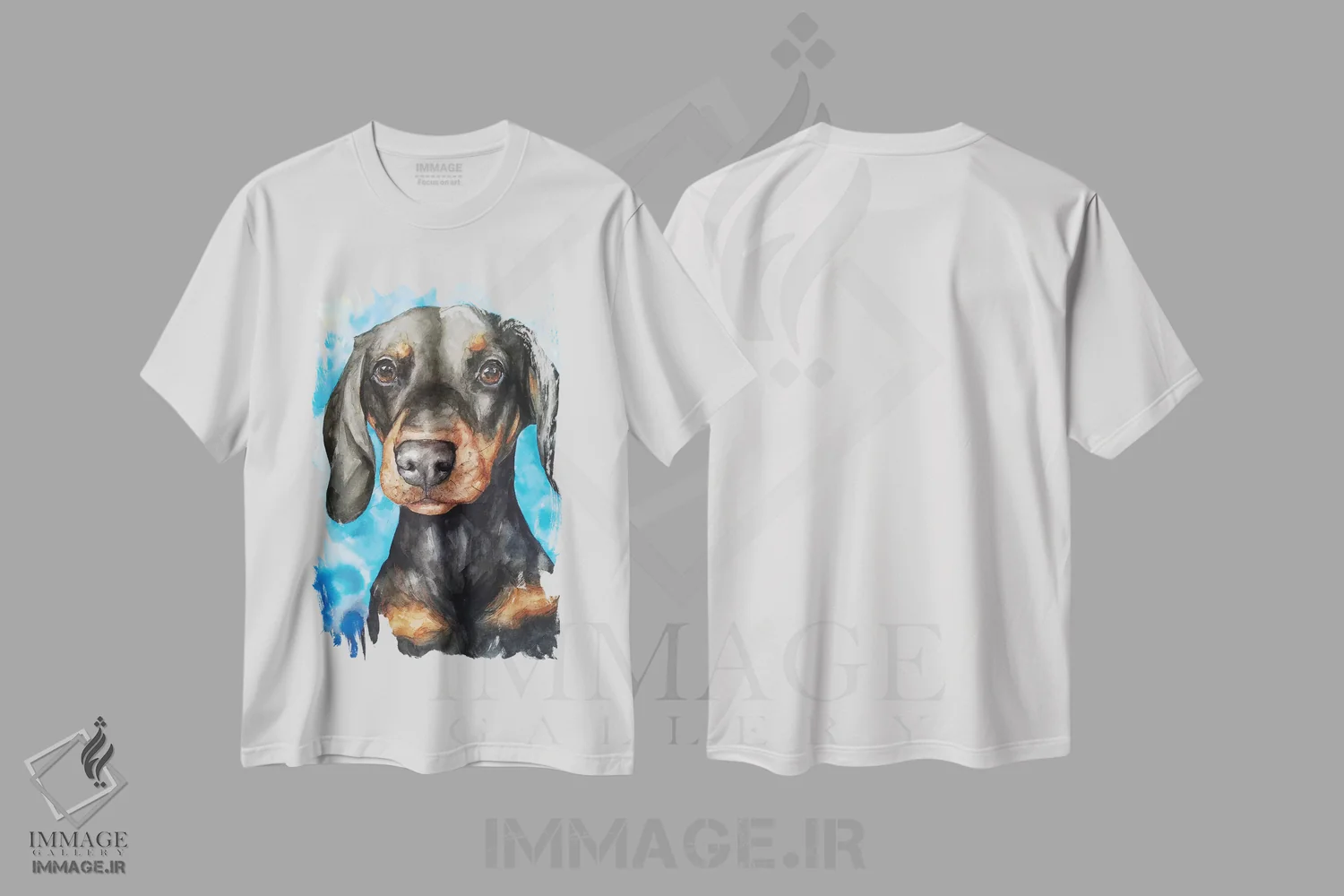 تیشرت سفید طرح دار داشهاند بامزه، تزئینی اثر جورج دیاچنکو | immage.ir