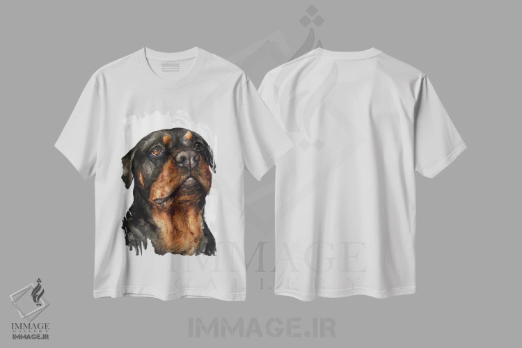 تیشرت سفید طرح دار روتوایلر، تزئینی اثر جورج دیاچنکو | immage.ir