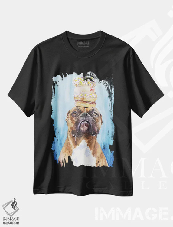 تیشرت مشکی طرح دار باکسر و دونات ها، مدیوم اثر جورج دیاچنکو | فروشگاه ایماژ