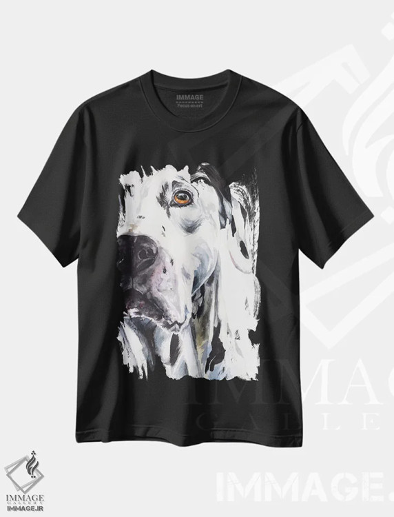 تیشرت مشکی طرح دار دالماتین ۲، تزئینی اثر جورج دیاچنکو | immage.ir