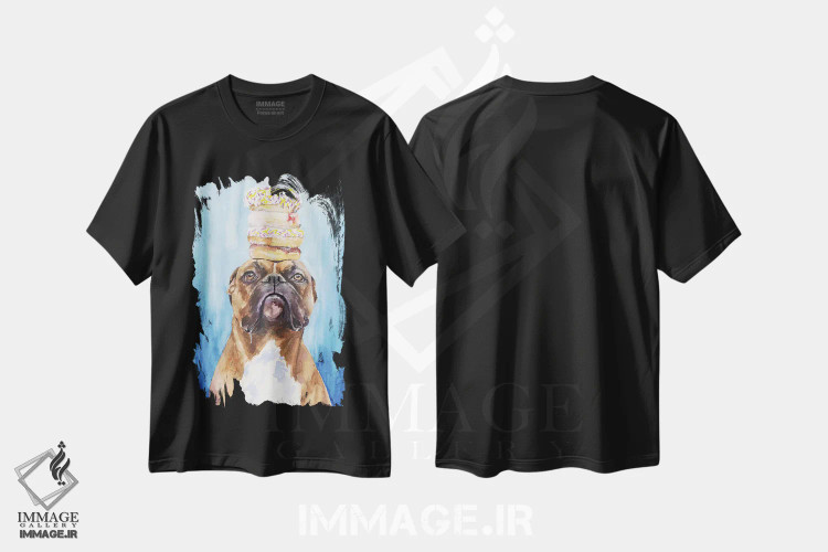 تیشرت مشکی طرح دار باکسر و دونات ها، مدیوم اثر جورج دیاچنکو | فروشگاه ایماژ
