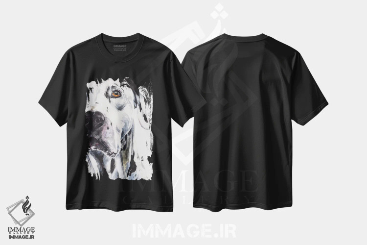 تیشرت مشکی طرح دار دالماتین ۲، تزئینی اثر جورج دیاچنکو | immage.ir