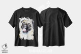تیشرت مشکی طرح دار پاگ حنایی، تزئینی اثر جورج دیاچنکو | فروشگاه ایماژ