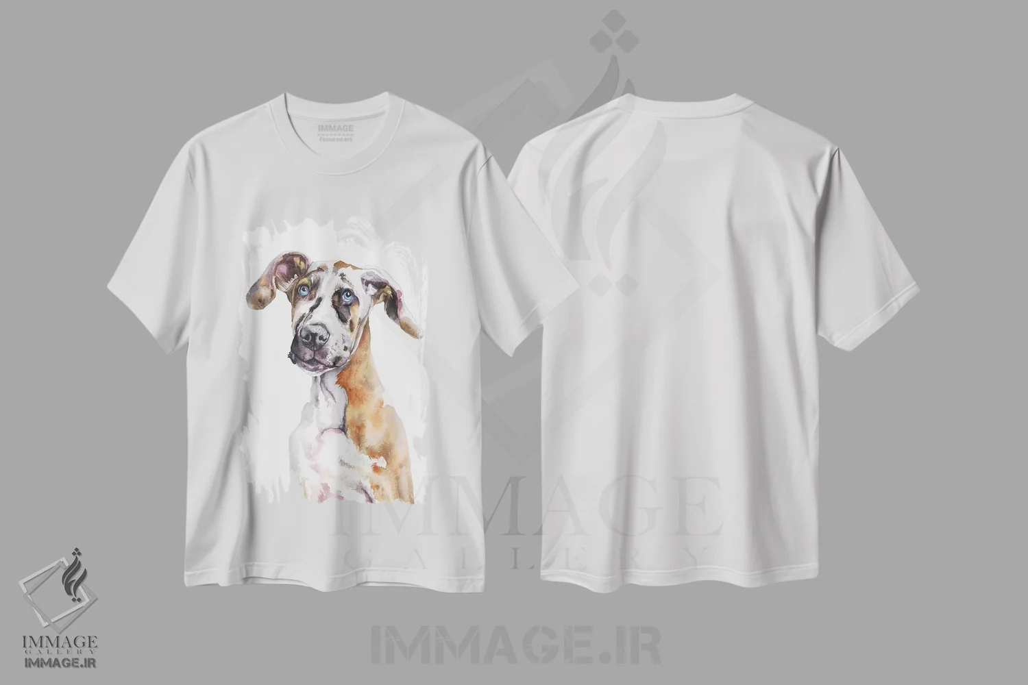 تیشرت سفید طرح دار تولهٔ گریت دین، تزئینی اثر جورج دیاچنکو | فروشگاه ایماژ