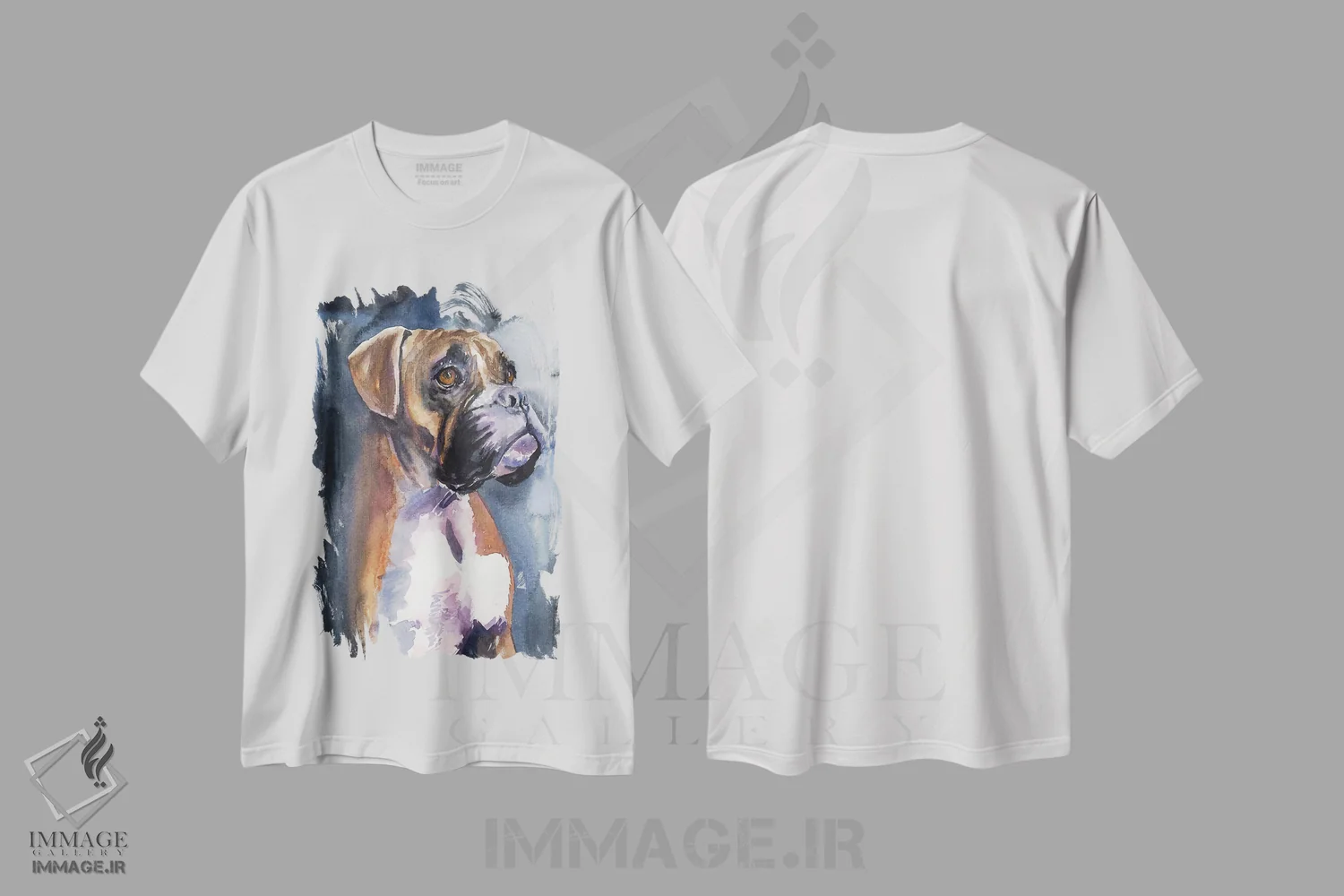 تیشرت سفید طرح دار باکسر در مه، مدیوم اثر جورج دیاچنکو | immage.ir