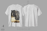 تیشرت سفید طرح دار لابرادور اثر جورج دیاچنکو | فروشگاه ایماژ