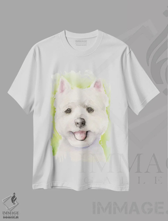 تیشرت سفید طرح دار وستی، تزئینی اثر جورج دیاچنکو | فروشگاه ایماژ
