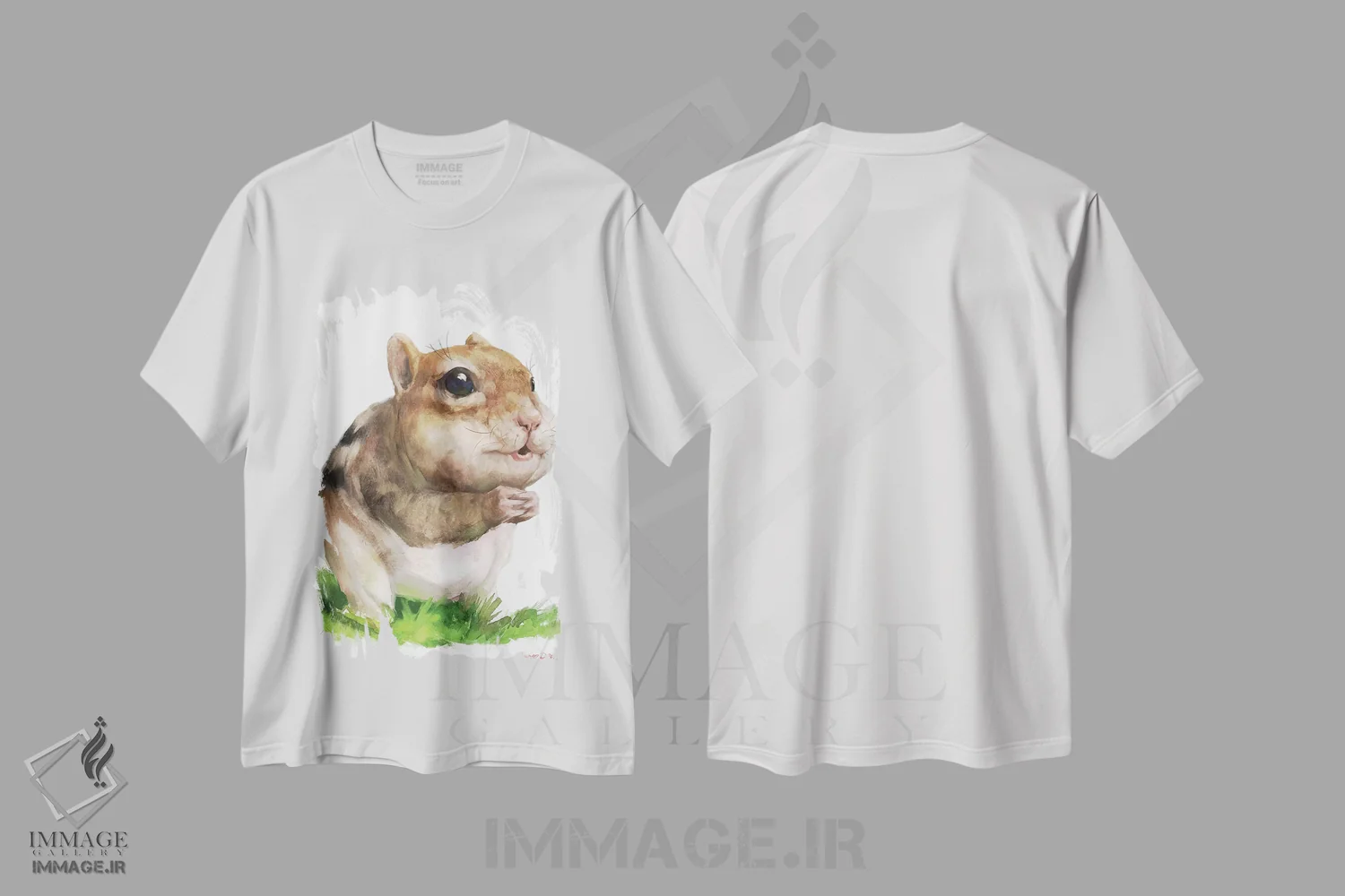تیشرت سفید طرح دار موش خرما، دکور معاصر اثر جورج دیاچنکو | immage.ir