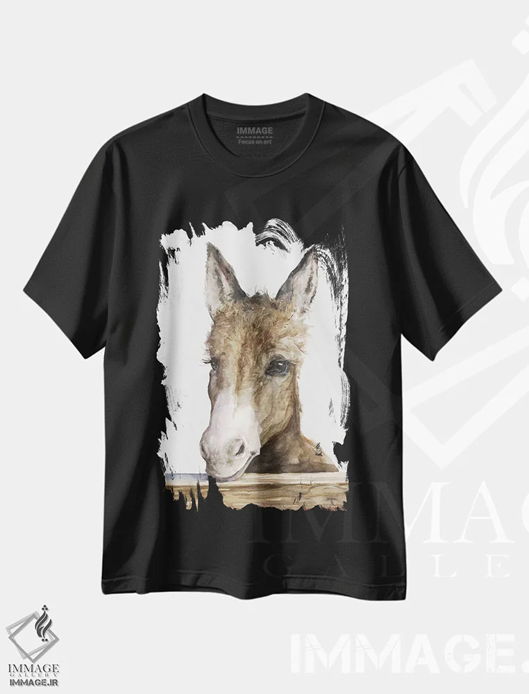 تیشرت مشکی طرح دار الاغ بامزه، دکور معاصر اثر جورج دیاچنکو | immage.ir