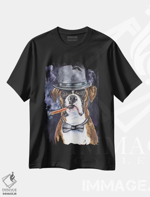 تیشرت مشکی طرح دار باکسر خشن، مدیوم اثر جورج دیاچنکو | immage.ir