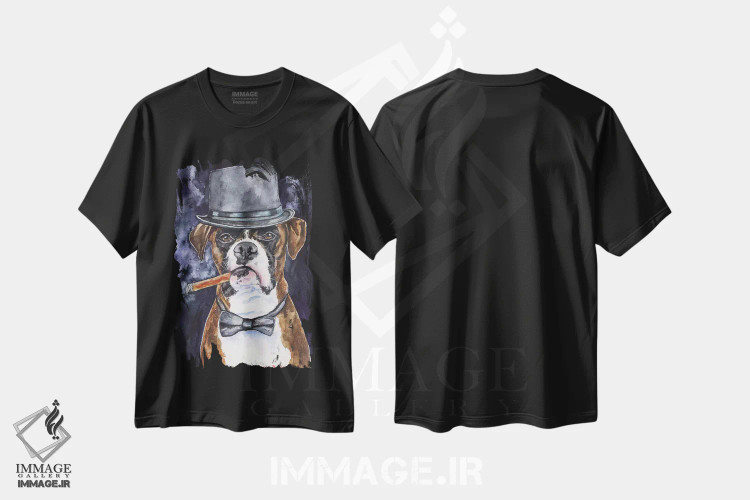 تیشرت مشکی طرح دار باکسر خشن، مدیوم اثر جورج دیاچنکو | immage.ir