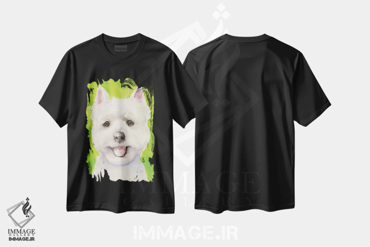 تیشرت مشکی طرح دار وستی با پس زمینه، دکور معاصر اثر جورج دیاچنکو | immage.ir