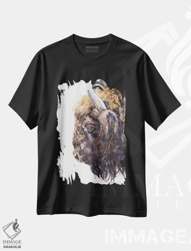 تیشرت مشکی طرح دار بوفالو، مدیوم اثر جورج دیاچنکو | فروشگاه ایماژ