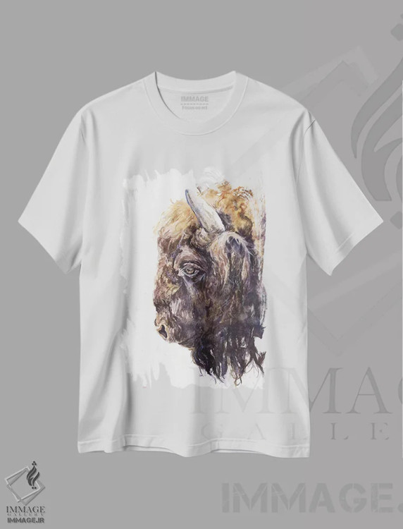 تیشرت سفید طرح دار بوفالو، مدیوم اثر جورج دیاچنکو | immage.ir