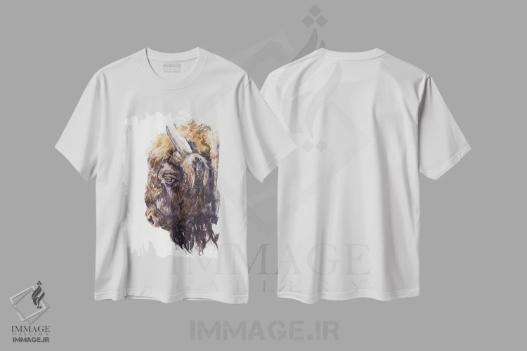تیشرت سفید طرح دار بوفالو، مدیوم اثر جورج دیاچنکو | immage.ir