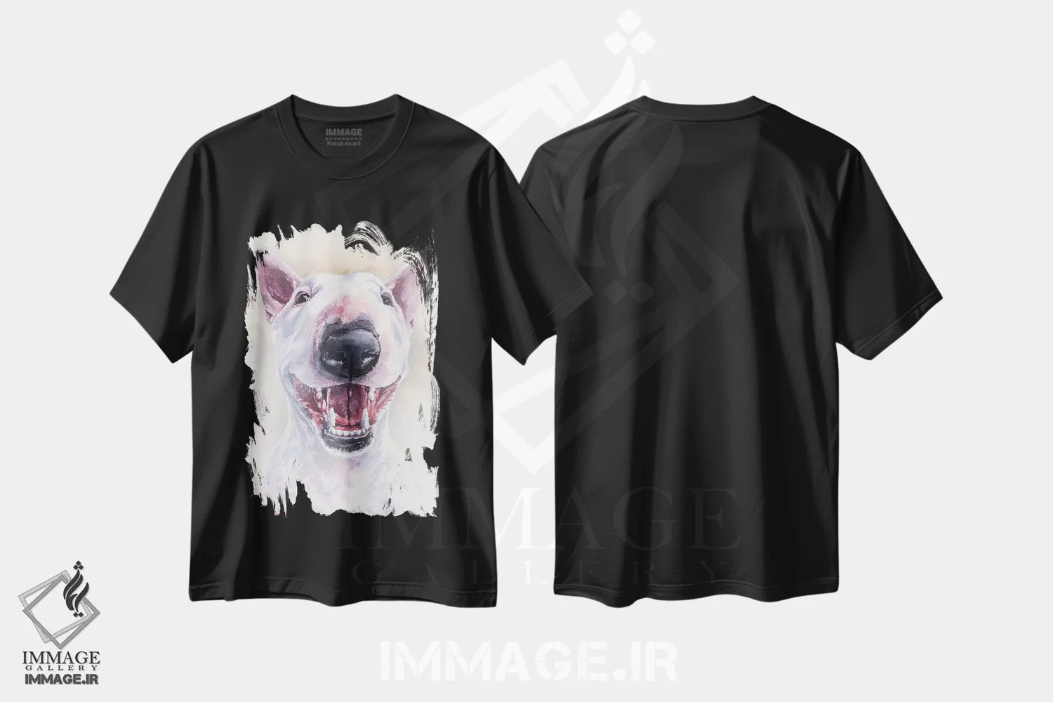 تیشرت مشکی طرح دار بول تریر خوشحال، دکور معاصر اثر جورج دیاچنکو | immage.ir
