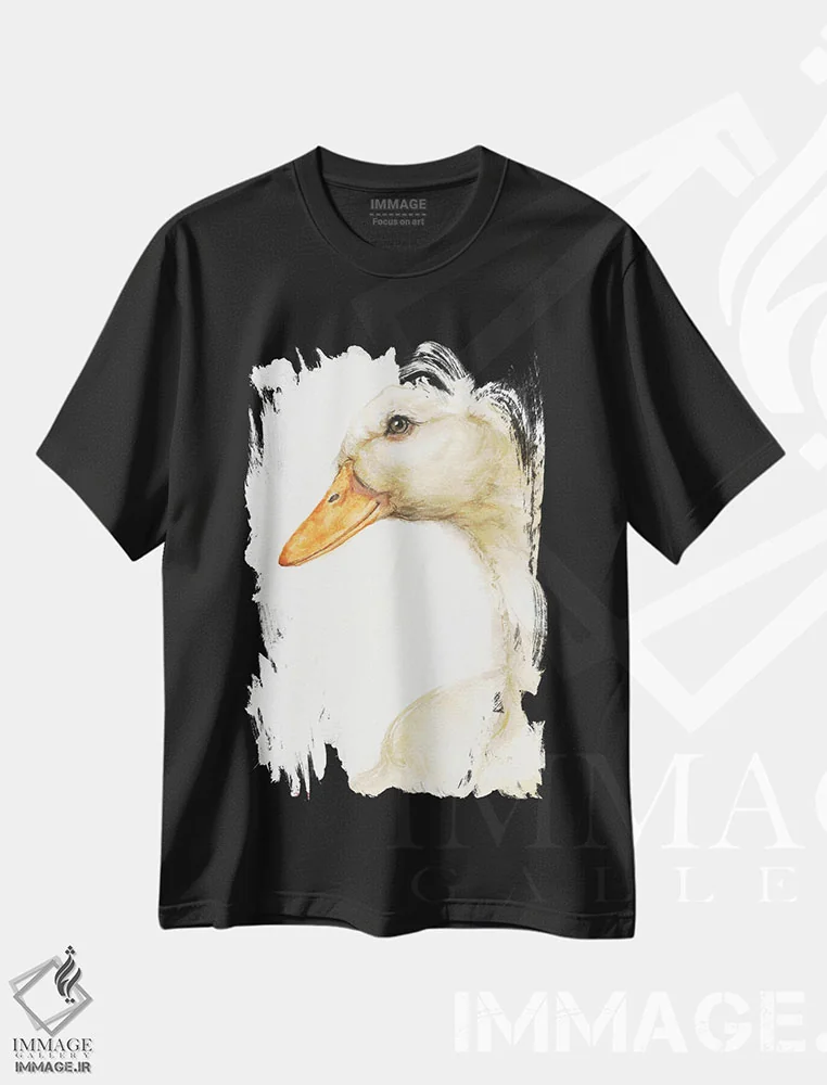 تیشرت مشکی طرح دار غاز، تزئینی اثر جورج دیاچنکو | immage.ir