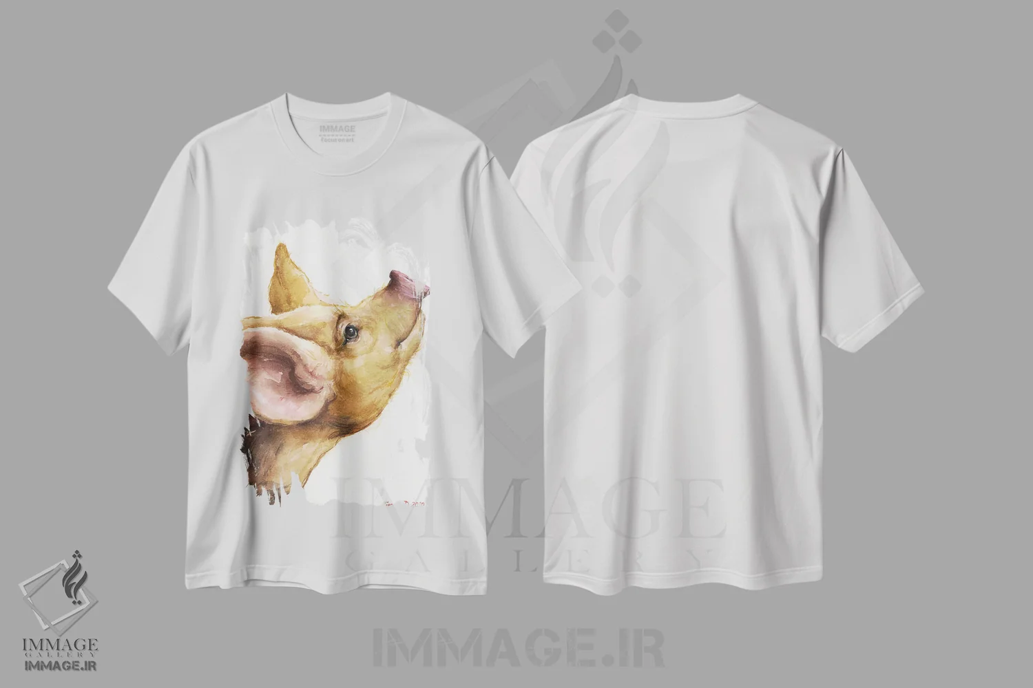 تیشرت سفید طرح دار خوکچه آکسفورد سندی، تزئینی اثر جورج دیاچنکو | immage.ir