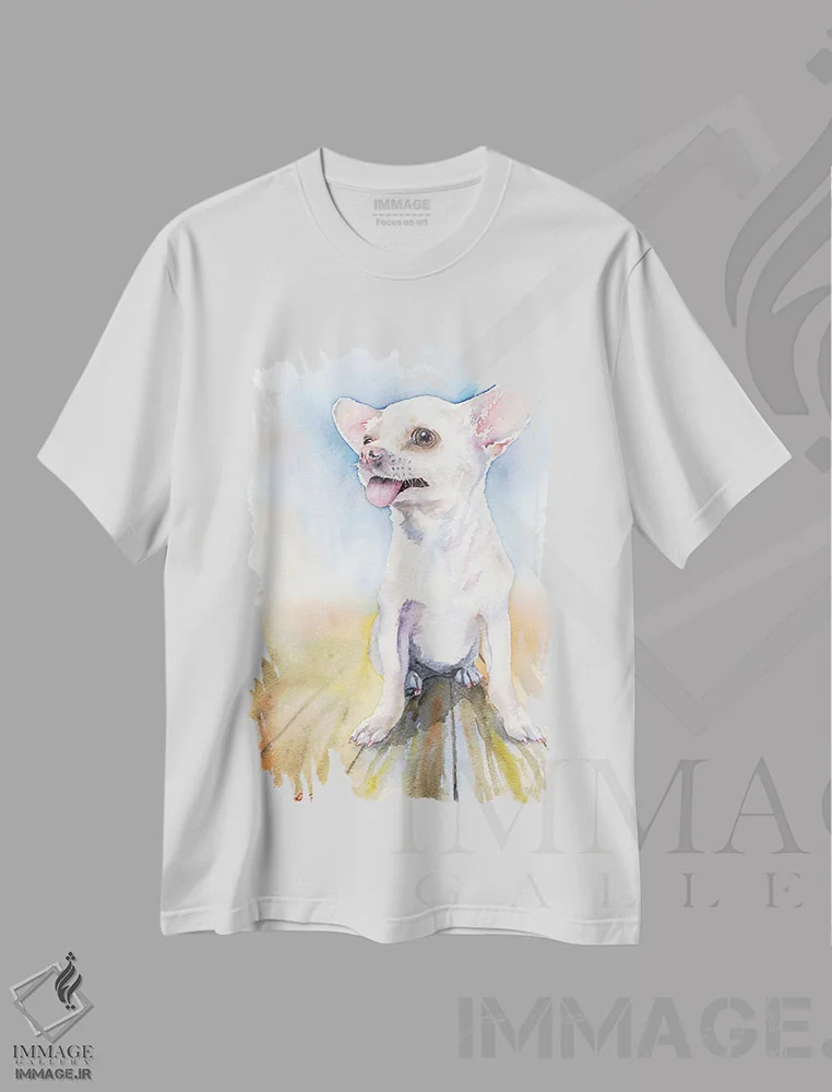 تیشرت سفید طرح دار چیهواهوا سفید، دکور معاصر اثر جورج دیاچنکو | immage.ir