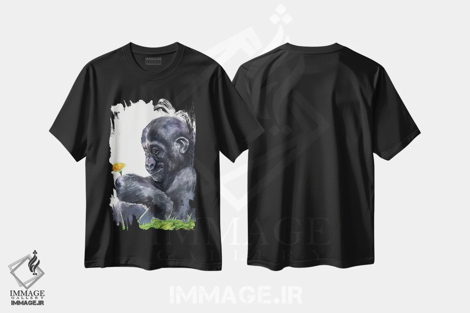 تیشرت مشکی طرح دار نوزاد گوریل، دکور معاصر اثر جورج دیاچنکو | immage.ir