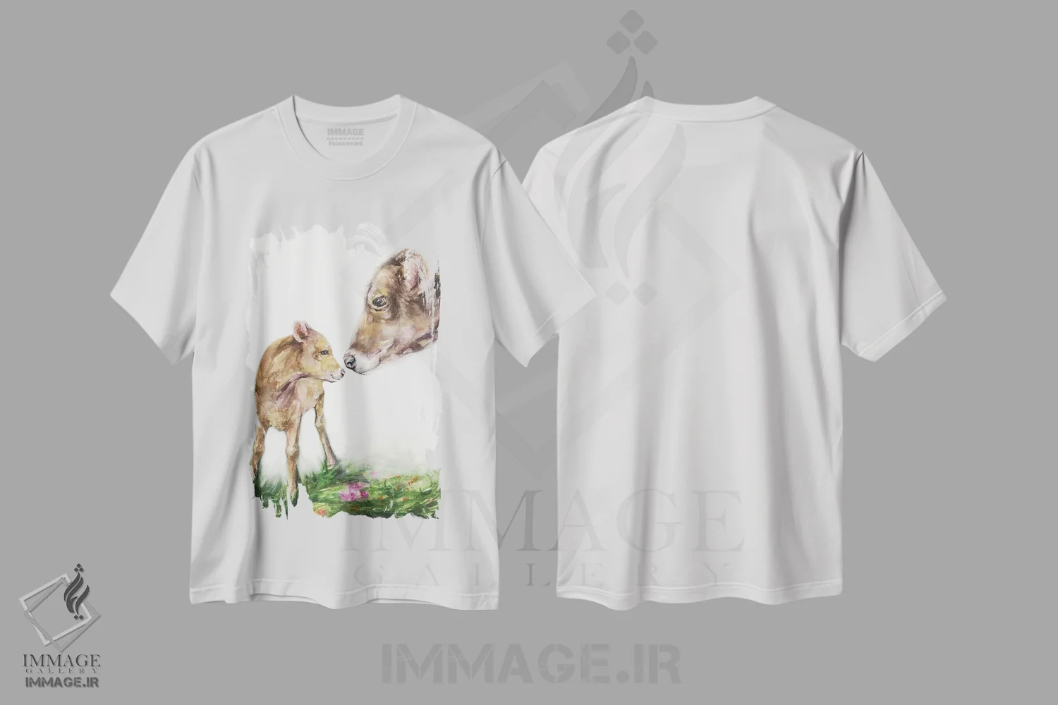 تیشرت سفید طرح دار گاو مادر، دکور معاصر اثر جورج دیاچنکو | immage.ir