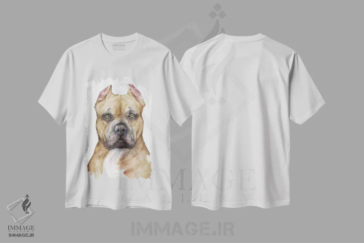 تیشرت سفید طرح دار پیتبول، دکور معاصر اثر جورج دیاچنکو | immage.ir