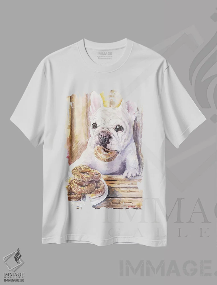 تیشرت سفید طرح دار کافه ۱، مدیوم اثر جورج دیاچنکو | فروشگاه ایماژ
