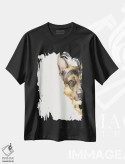 تیشرت مشکی طرح دار ژرمن شپرد دزدکی ۲، تزئینی اثر جورج دیاچنکو | immage.ir