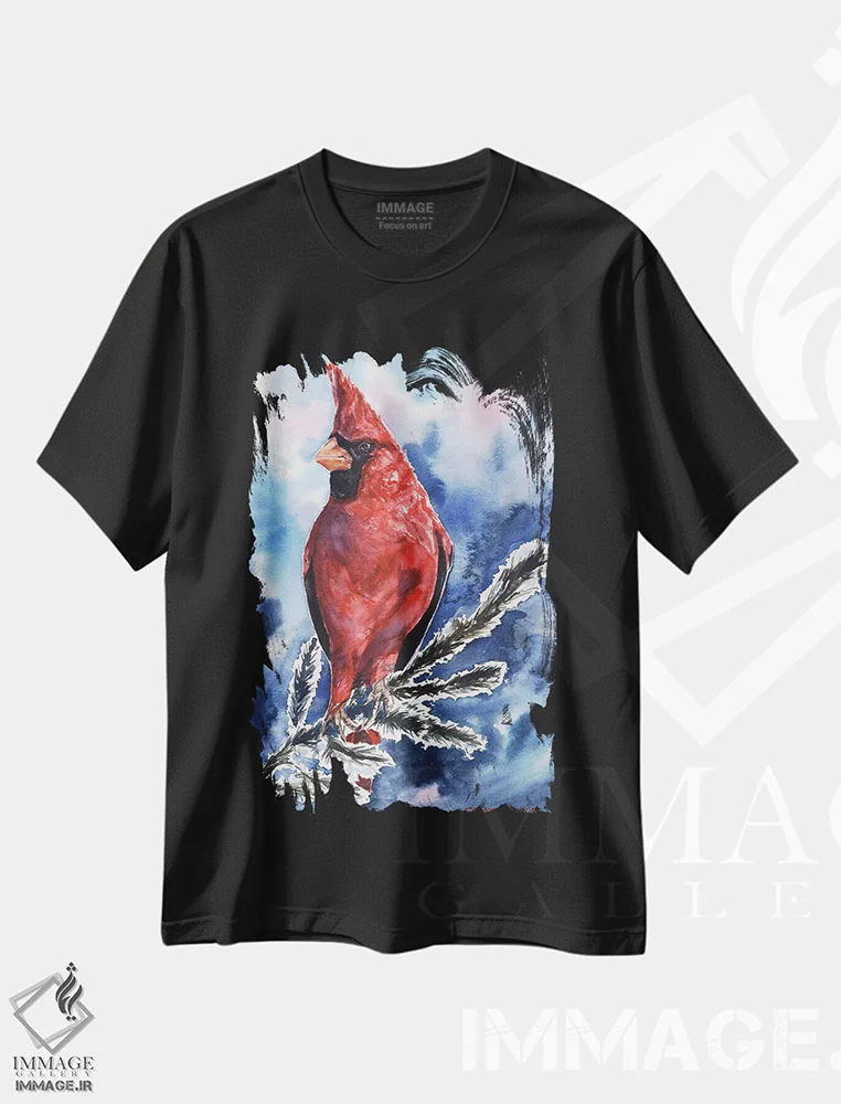 تیشرت مشکی طرح دار کاردینال، مدیوم اثر جورج دیاچنکو | فروشگاه ایماژ