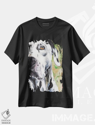 تیشرت مشکی طرح دار دالماتین، مدیوم اثر جورج دیاچنکو | فروشگاه ایماژ