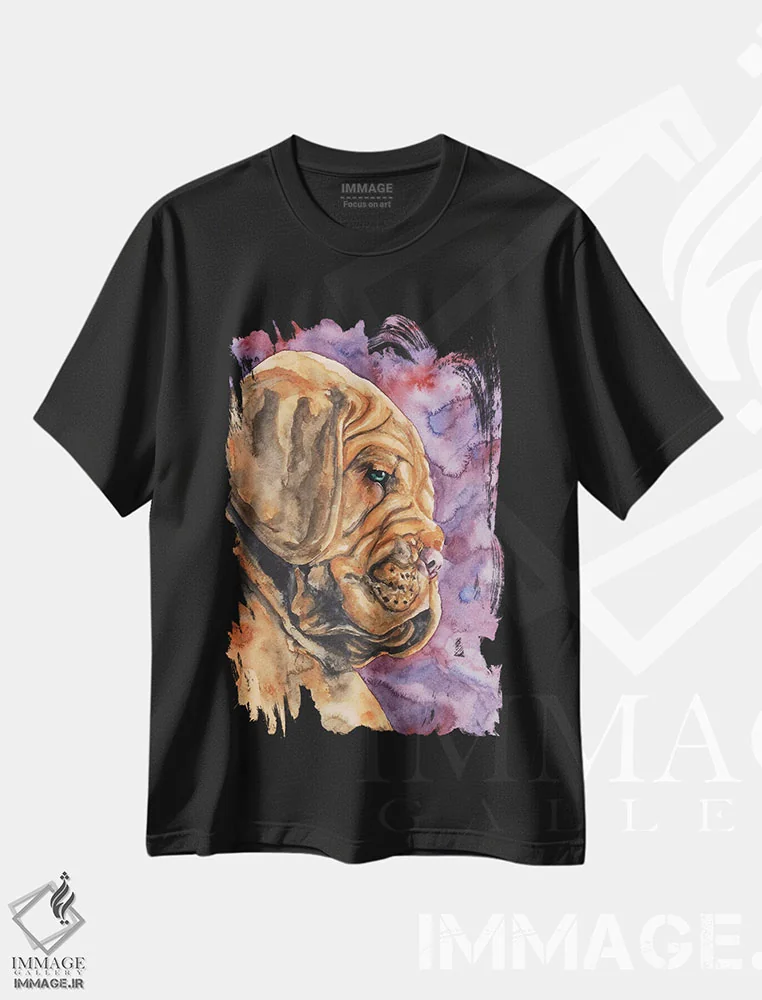 تیشرت مشکی طرح دار توله دوگ دو بوردو، مدیوم اثر جورج دیاچنکو | immage.ir