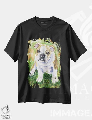 تیشرت مشکی طرح دار بولداگ انگلیسی ۴، مدیوم اثر جورج دیاچنکو | فروشگاه ایماژ