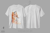 تیشرت سفید طرح دار روباه آتشی، مدیوم اثر جورج دیاچنکو | فروشگاه ایماژ