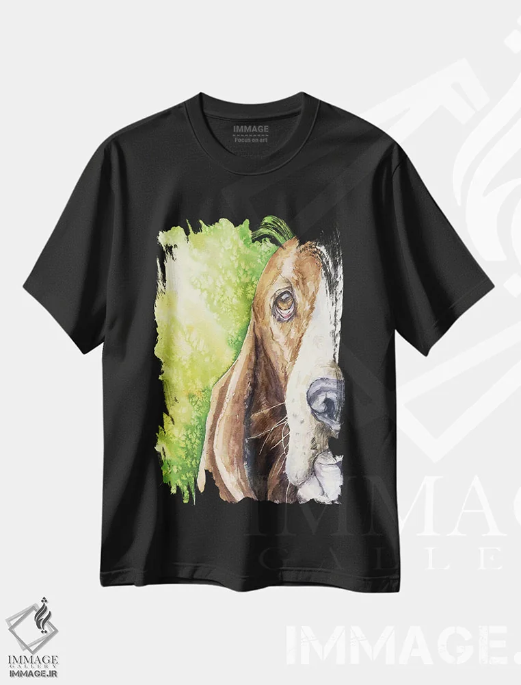 تیشرت مشکی طرح دار بست روی سبز، مدیوم اثر جورج دیاچنکو | فروشگاه ایماژ