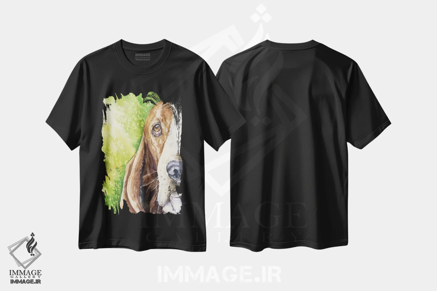تیشرت مشکی طرح دار بست روی سبز، مدیوم اثر جورج دیاچنکو | فروشگاه ایماژ