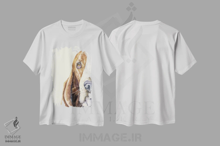 تیشرت سفید طرح دار بست روی سفید، مدیوم اثر جورج دیاچنکو | immage.ir