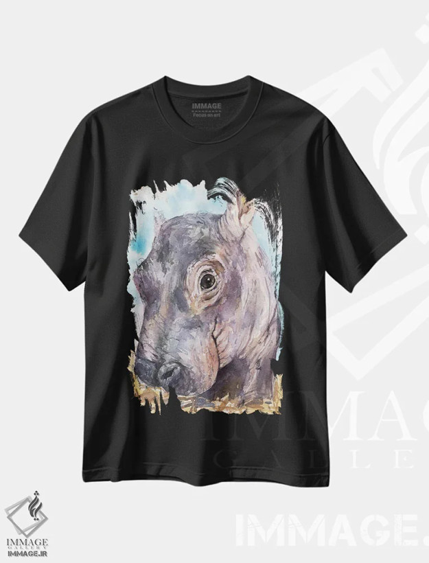 تیشرت مشکی طرح دار اسب آبی بچه ۲، مدیوم اثر جورج دیاچنکو | فروشگاه ایماژ