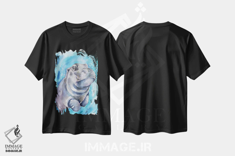 تیشرت مشکی طرح دار اسب آبی بچه ۱، مدیوم اثر جورج دیاچنکو | immage.ir