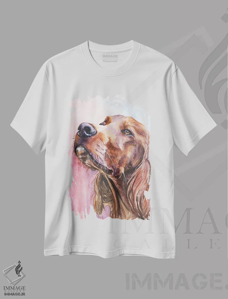 تیشرت سفید طرح دار آیریش ستر، مدیوم اثر جورج دیاچنکو | فروشگاه ایماژ