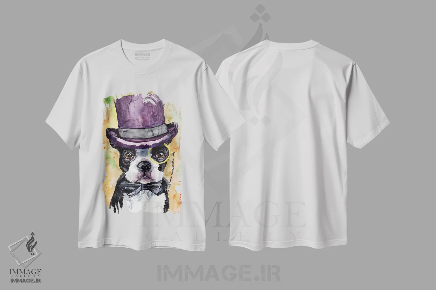 تیشرت سفید طرح دار بوستون تریر باهوش، مدیوم اثر جورج دیاچنکو | immage.ir