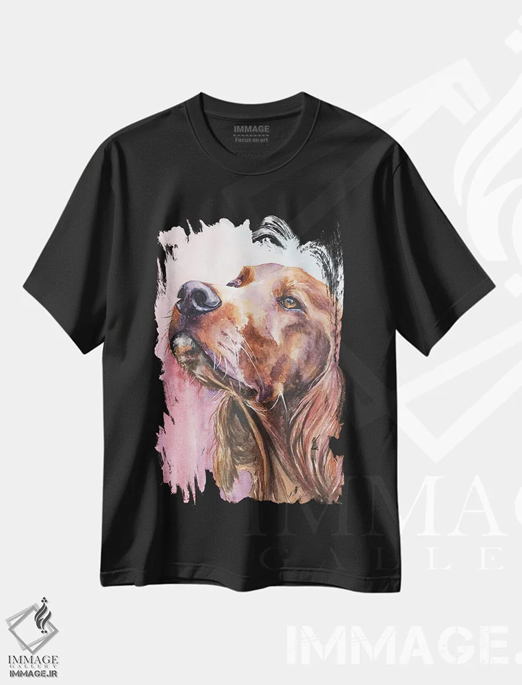 تیشرت مشکی طرح دار آیریش ستر، مدیوم اثر جورج دیاچنکو | immage.ir