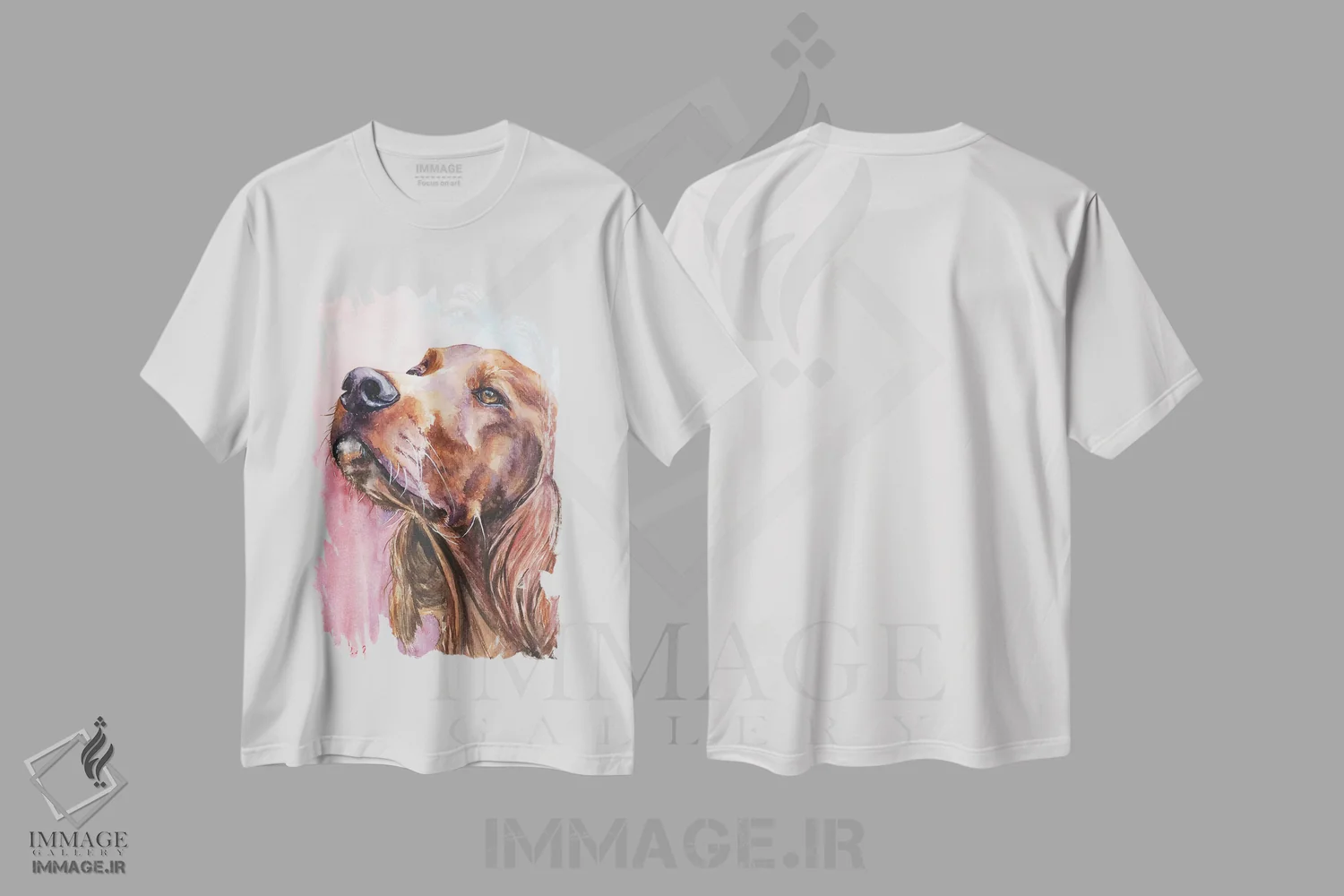 تیشرت سفید طرح دار آیریش ستر، مدیوم اثر جورج دیاچنکو | فروشگاه ایماژ