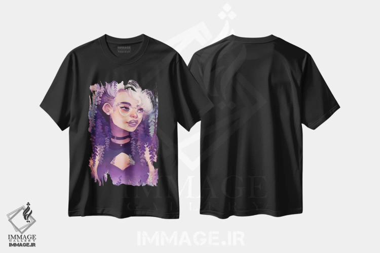 تیشرت مشکی طرح دار پوشیده، هنر آمریکایی آفریقایی تبار اثر ژنووا بی | فروشگاه ایماژ