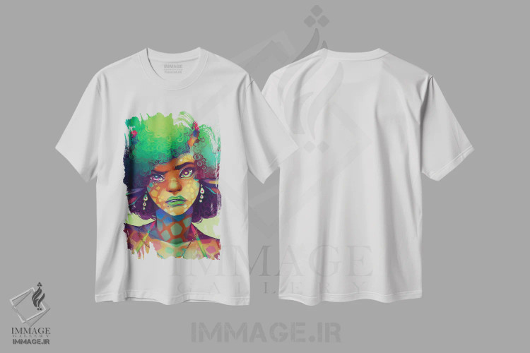 تیشرت سفید طرح دار زرافه، هنر آمریکایی آفریقایی تبار اثر ژنووا بی | immage.ir