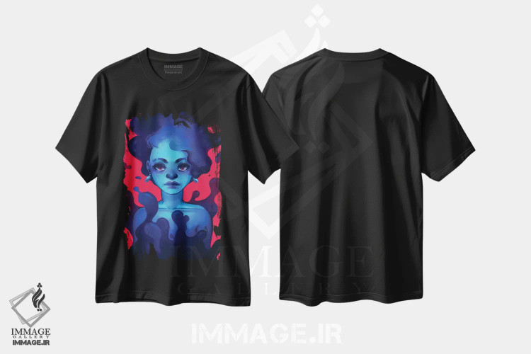 تیشرت مشکی طرح دار گدازه، هنر آمریکایی آفریقایی تبار اثر ژنووا بی | immage.ir