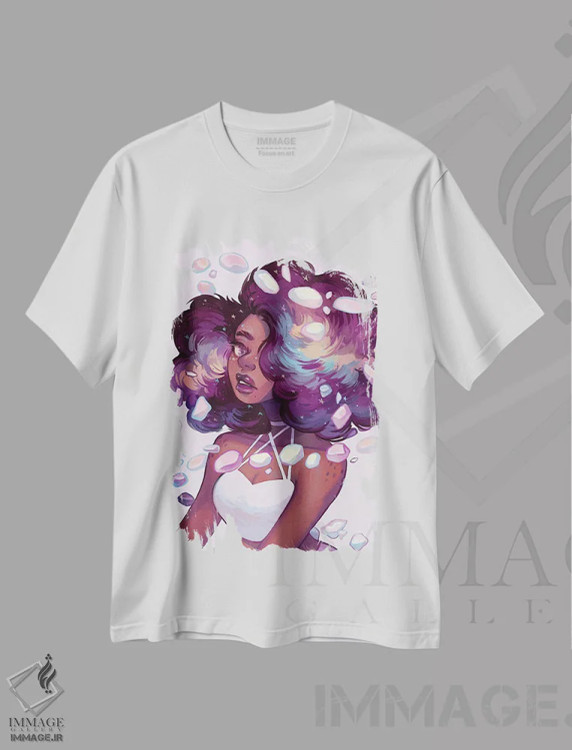 تیشرت سفید طرح دار معدنی، هنر آمریکایی آفریقایی تبار اثر ژنووا بی | immage.ir