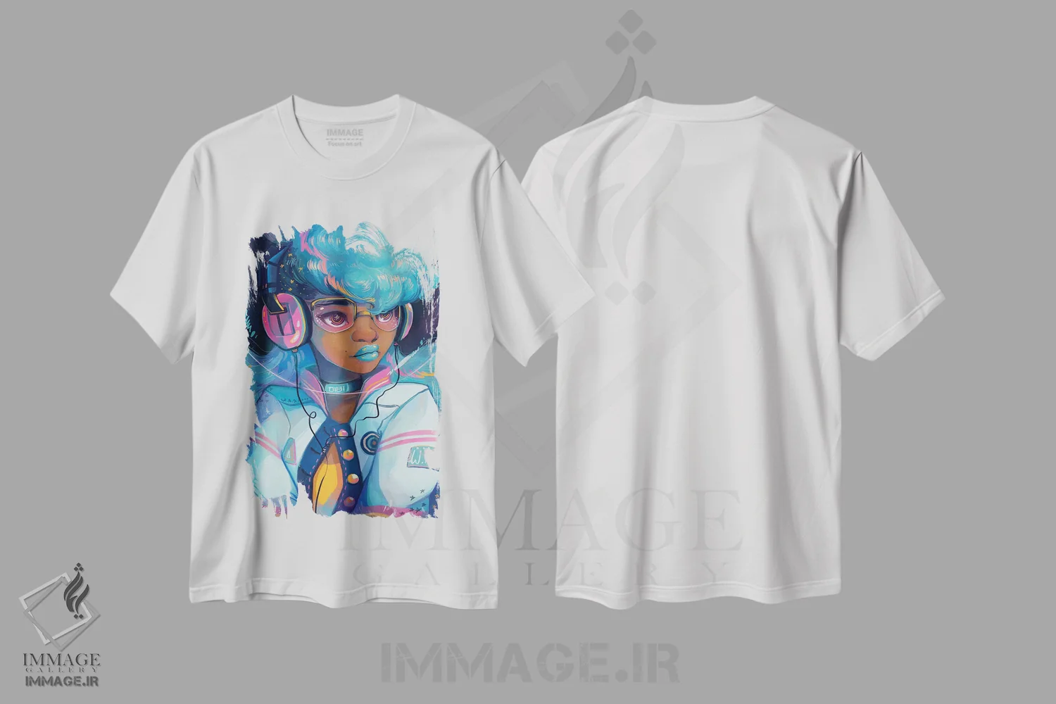 تیشرت سفید طرح دار لتِرمن، هنر آمریکایی آفریقایی تبار اثر ژنووا بی | immage.ir