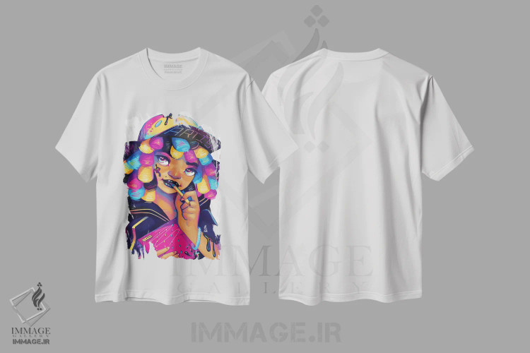 تیشرت سفید طرح دار هنرمند، هنر آمریکایی آفریقایی تبار اثر ژنووا بی | فروشگاه ایماژ