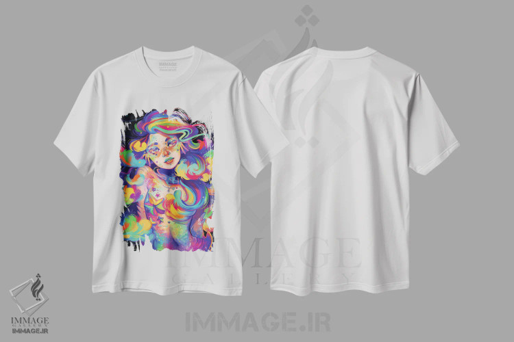 تیشرت سفید طرح دار ماهی رنگین کمانی ۲، تزئینی اثر ژنووا بی | immage.ir